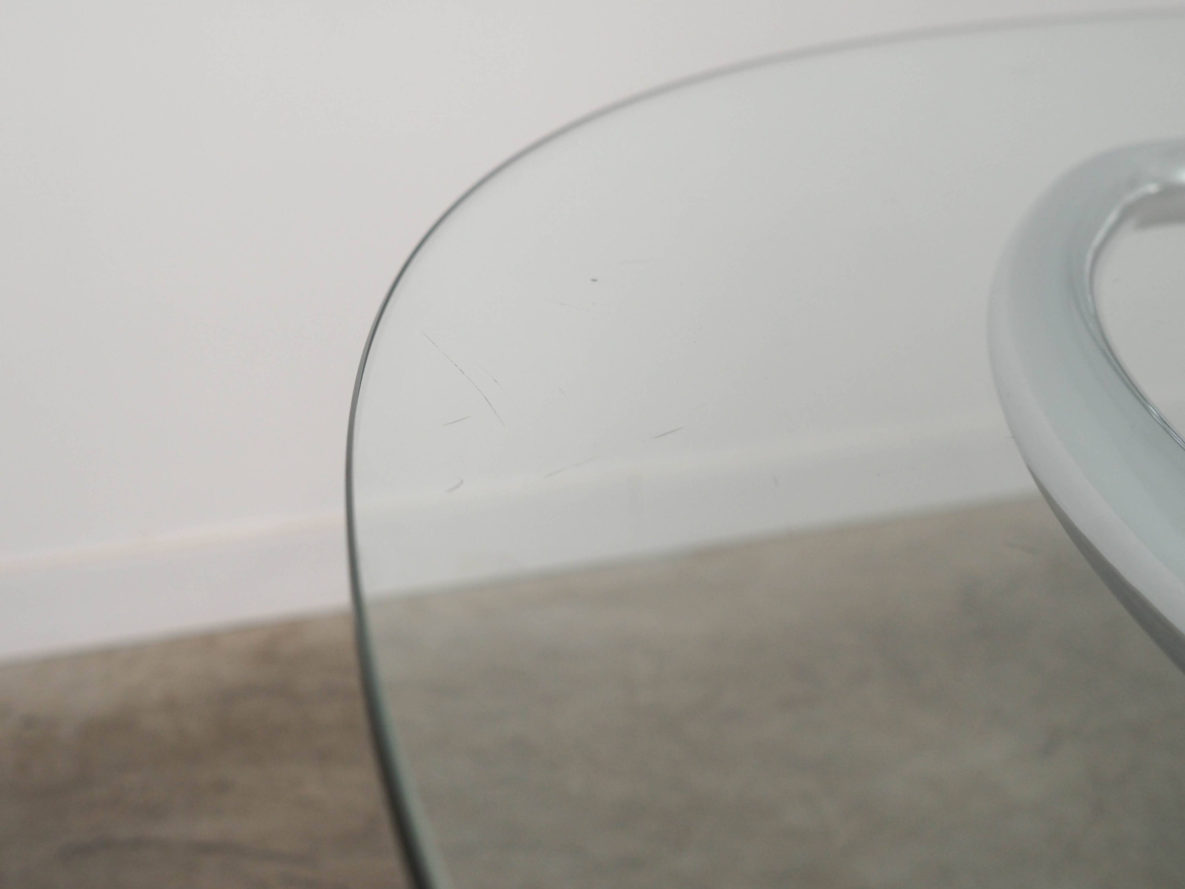 Glass table, Italian design, 1970s, manufactured by Gastone Rinaldi