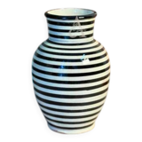 Striped black Kasbah curved artisanal vase