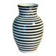 Striped black Kasbah curved artisanal vase