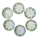 6 flat plates in ironstone from Saint Amand and Hamage, Platane green model.