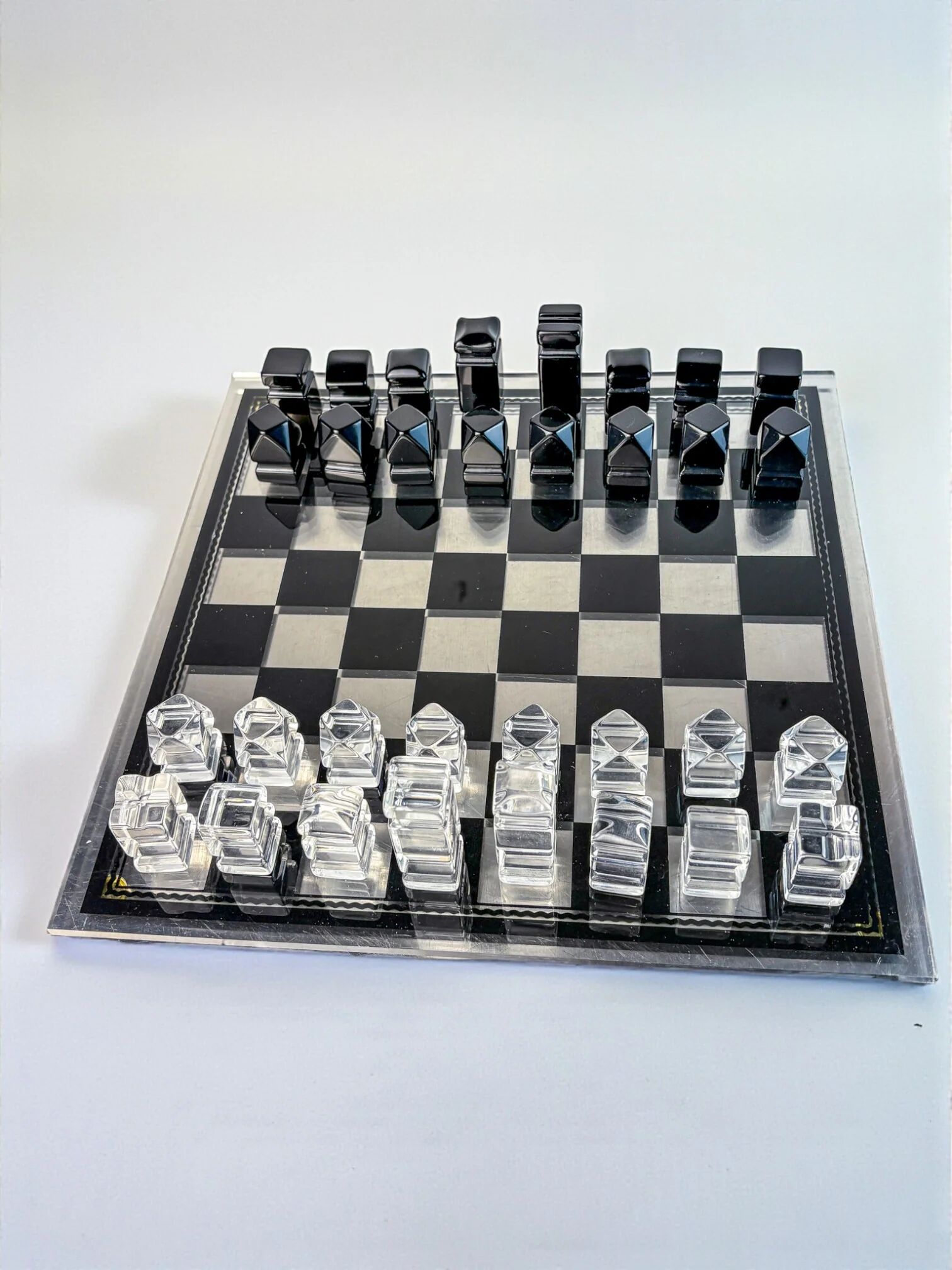 Felice Antonio Botta acrylic chessboard, Italy, 70s