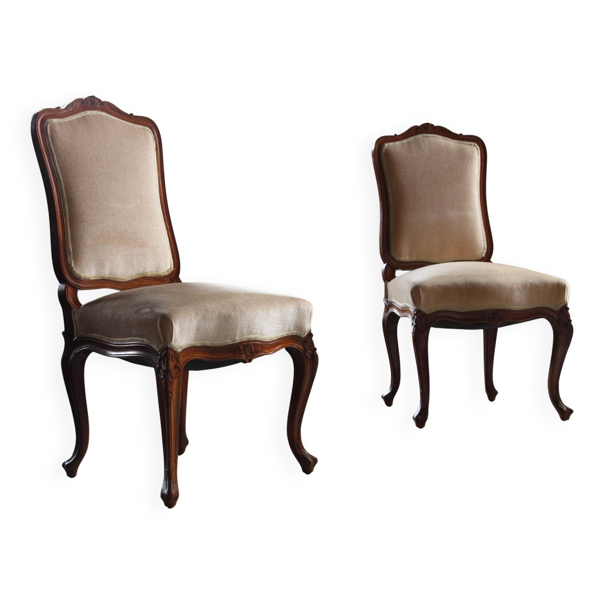 Pair of Vintage Danish Antique 18th century Chairs, style of Louis XV