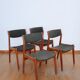 4 chaises vertes danoises estampillées