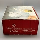 Whisky service 6 glasses, matching ice bucket and tongs, vintage 1970/80