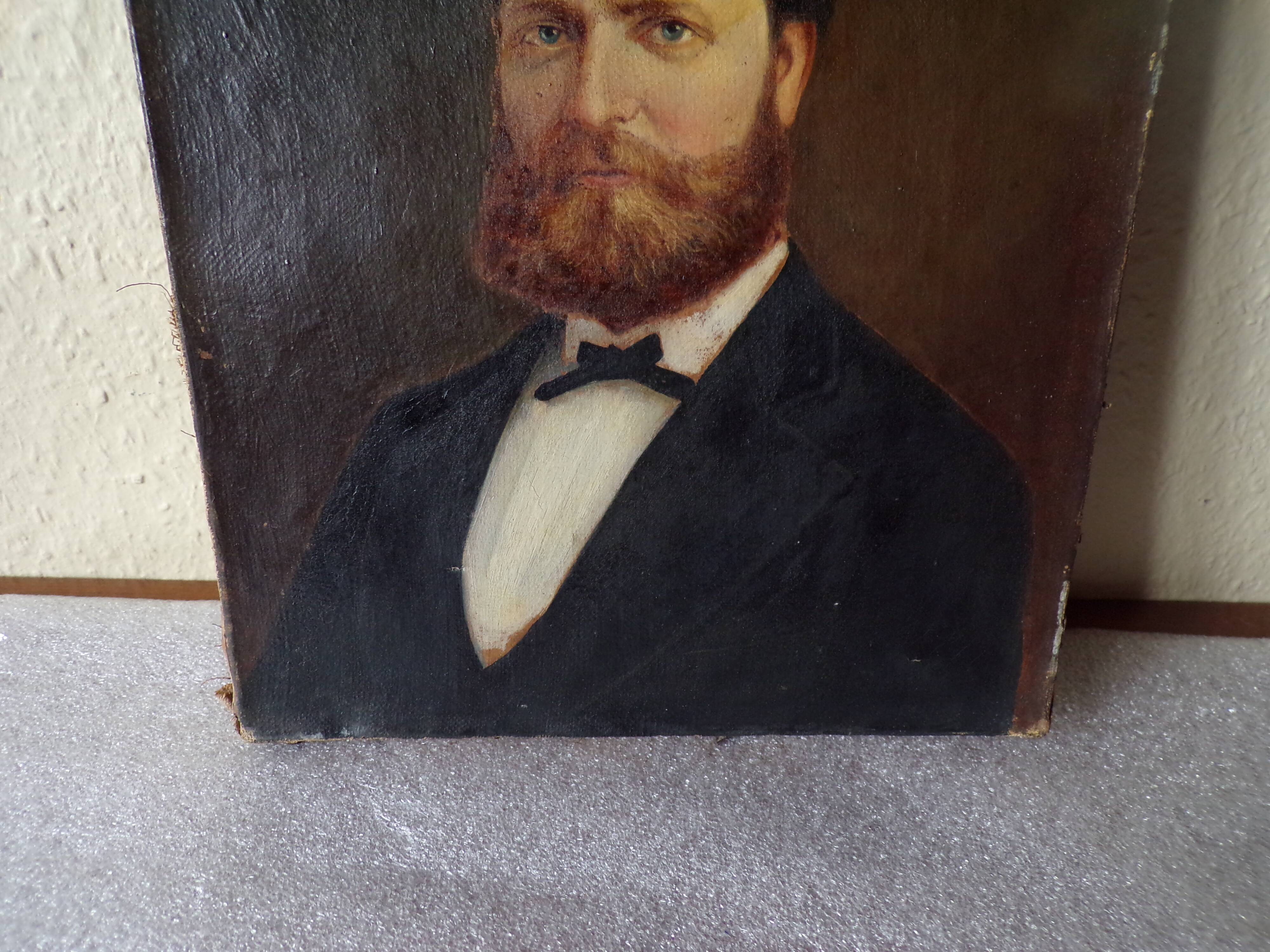 Oil on canvas portrait