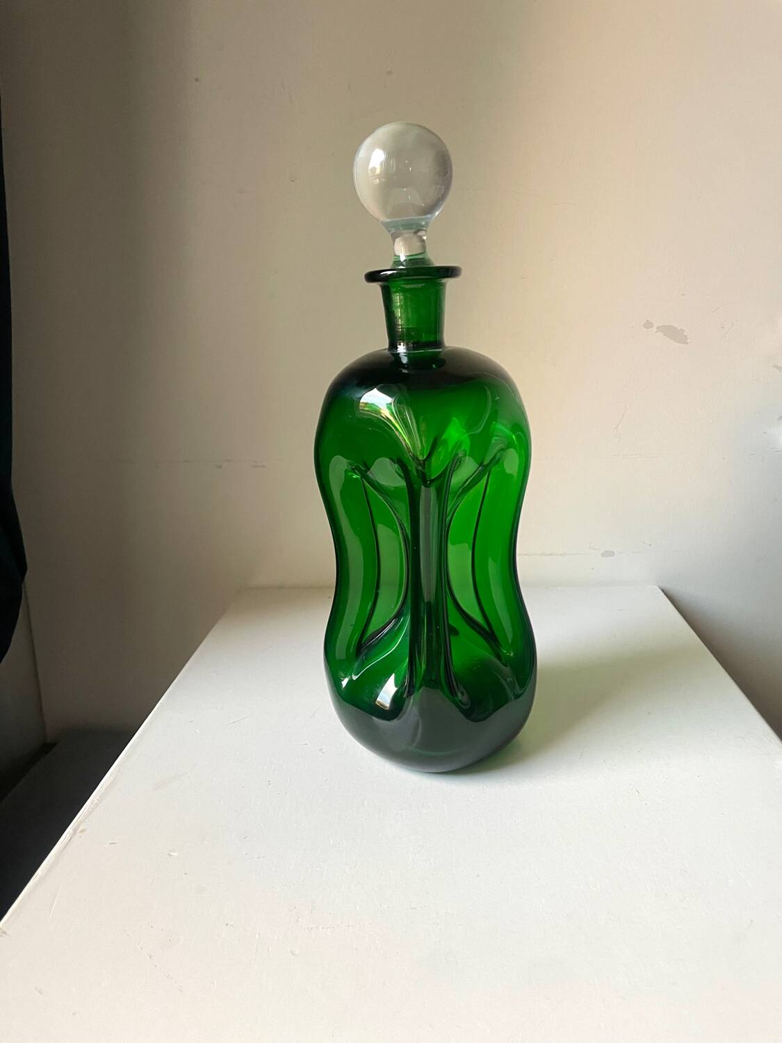 Holmegaard green decanter vintage  danish by jacob e bang