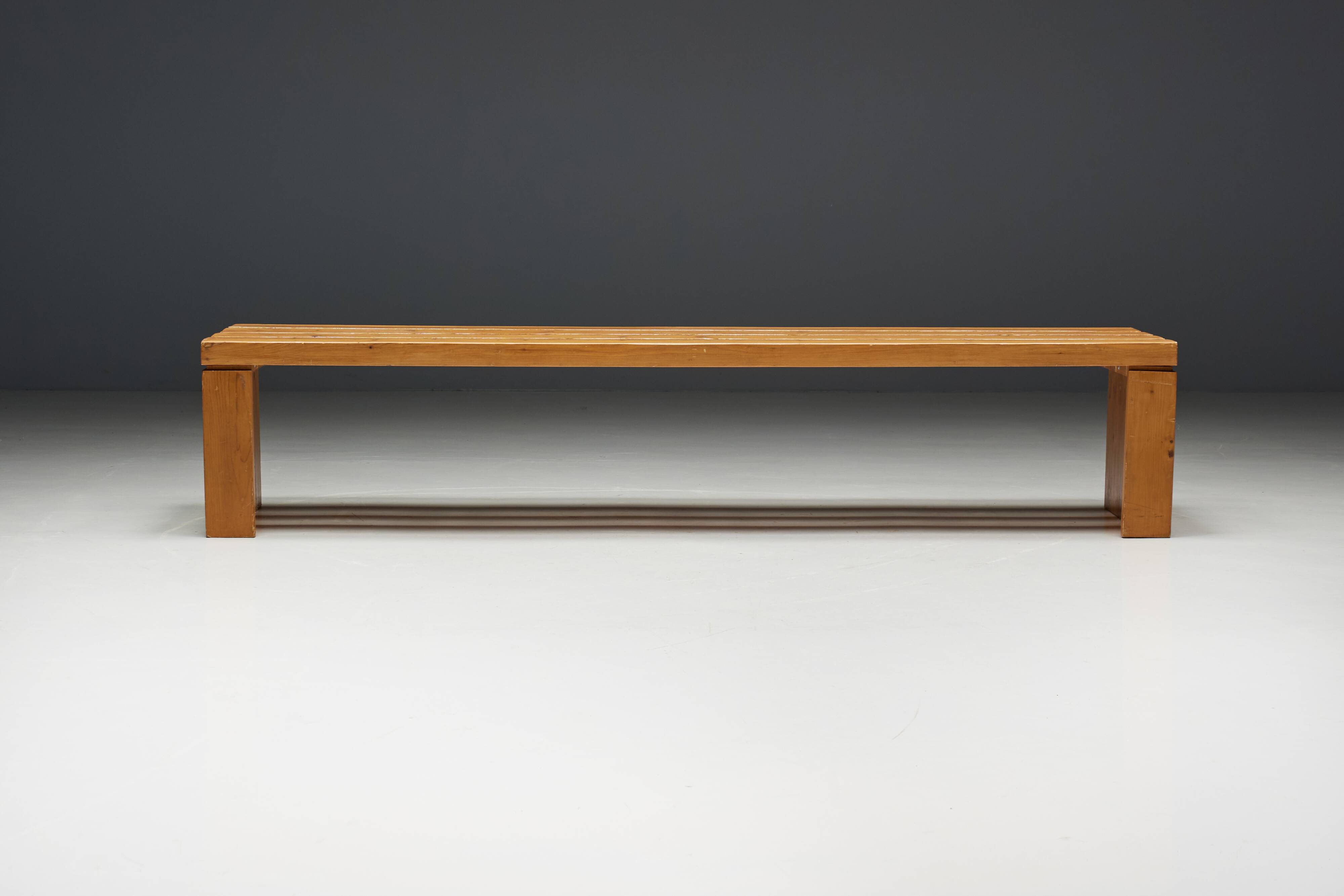 Slate Bench by Charlotte Perriand for Les Arcs, France, 1980s