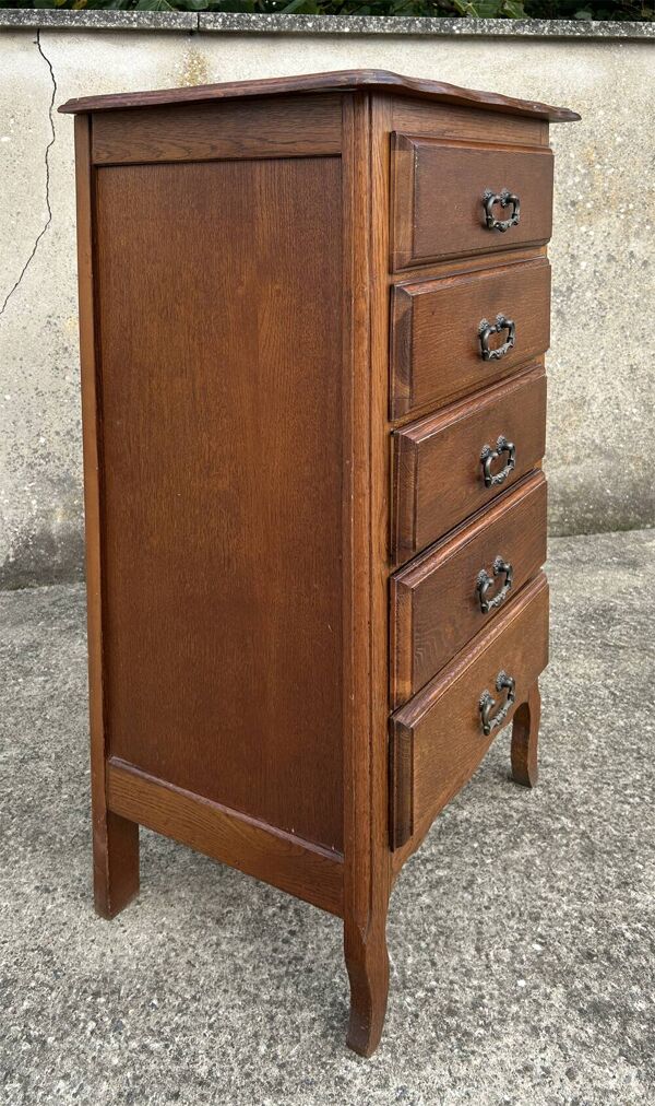 Commode semainier, bois massif, vintage, années 60