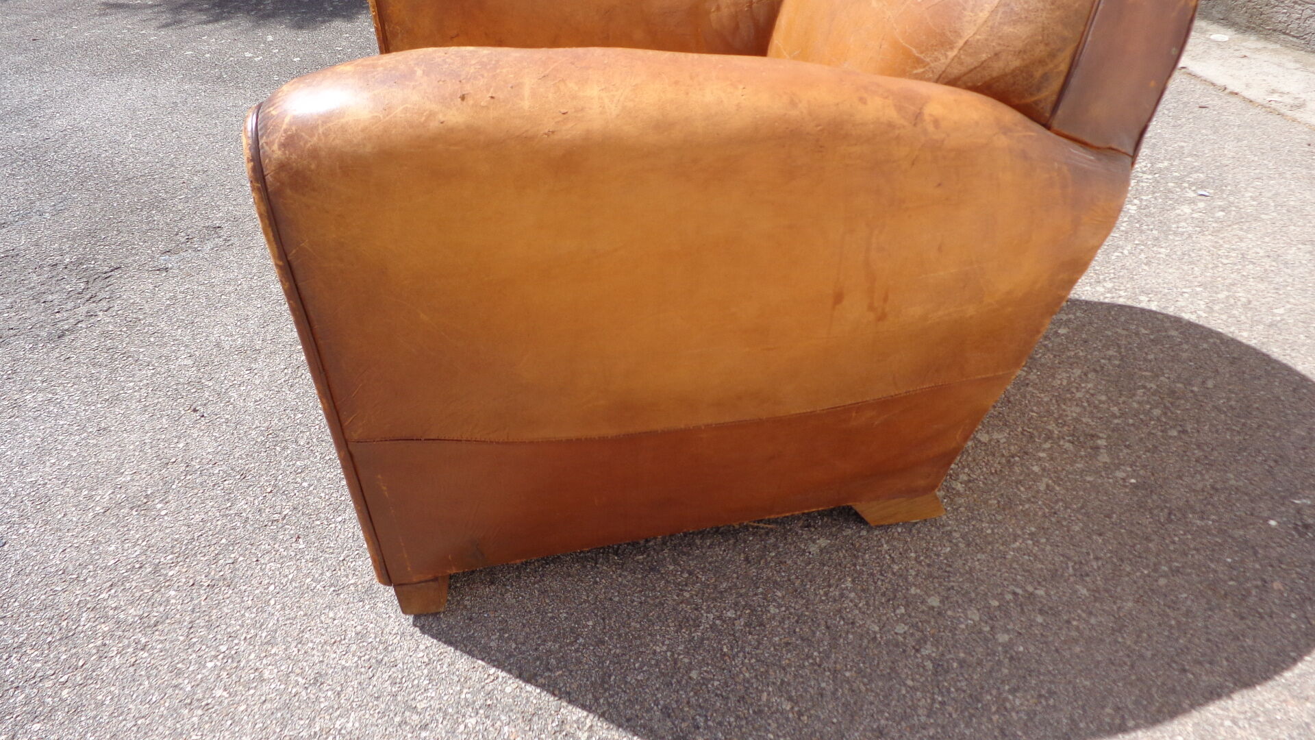 Leather club armchair