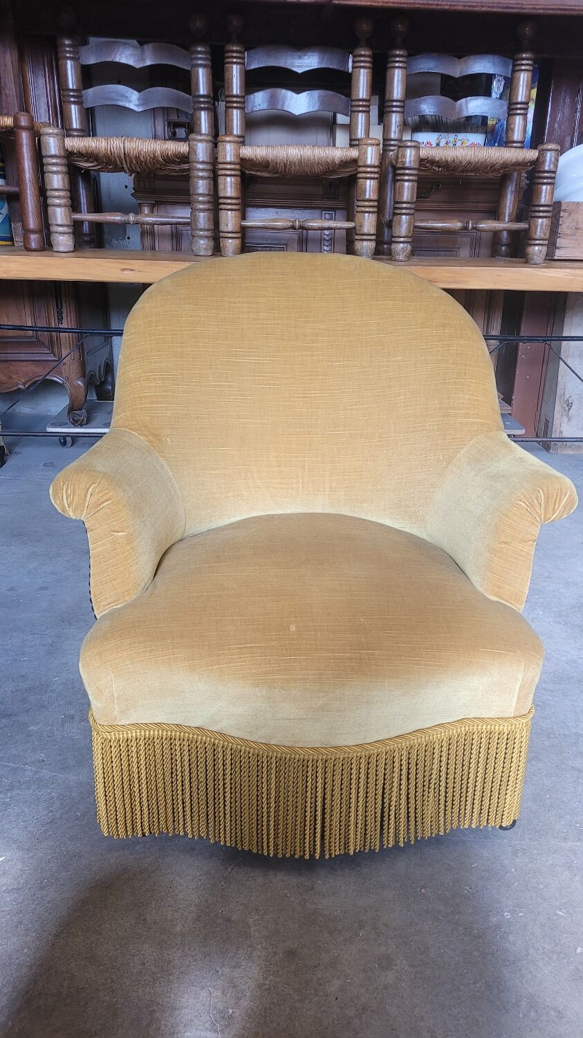 Toad armchair velvet period Napoleon III 19th