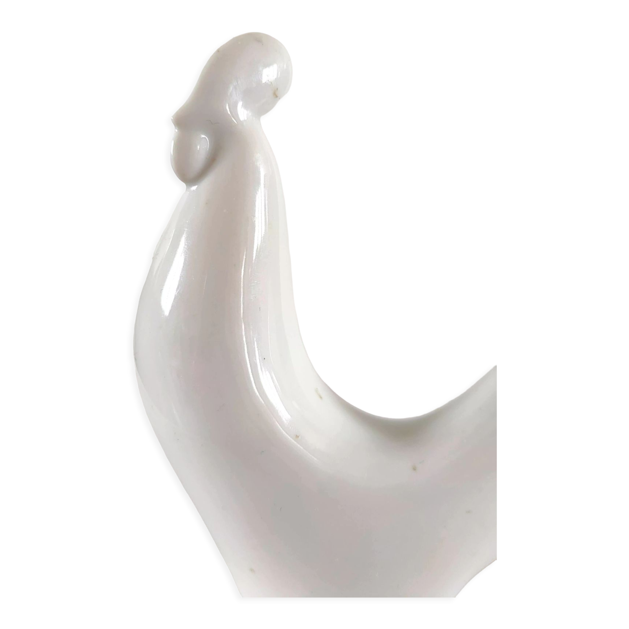 Coq stylisé en céramique design années 70