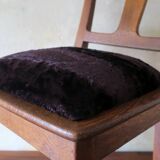 Art nouveau side chair in oak and purple velvet, 1900