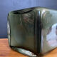 Space Age vase in double-layered smoked and white glass.