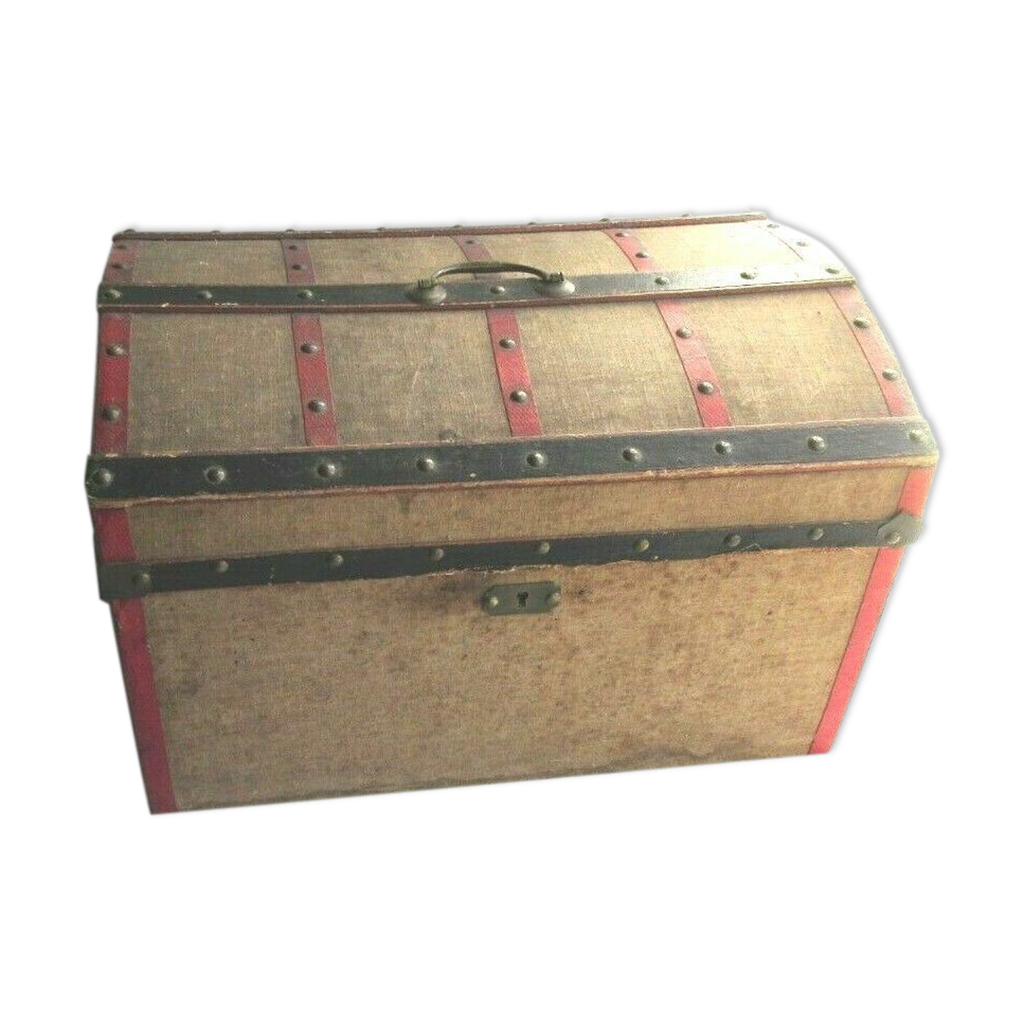 Petite Malle Bombée Roquancourt Bolle Pour Habits De Poupée Jumeau, 19ème