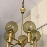 5-globe smoked brass chandelier