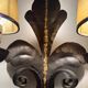 Large lily flower wrought iron wall light from the 1960s.