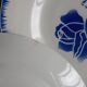 Set of 6 mismatched blue flat plates Digoin Sarreguemines and Saint-Amand