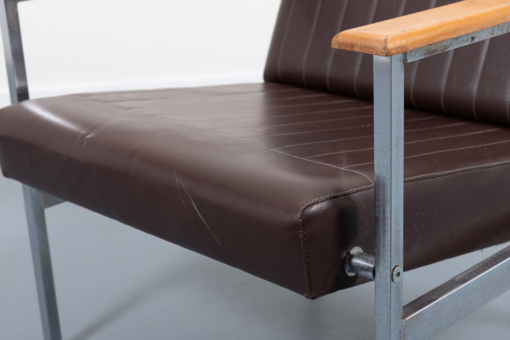 Pair of 1960s architectural armchairs