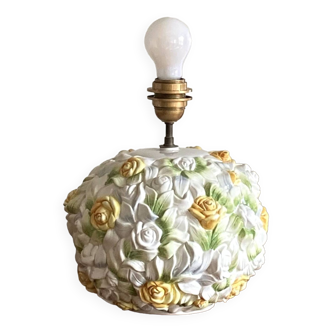 Lampe de table chaumette en céramique fleurs lampe à poser vintage