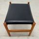 Pouf en teck danois vintage par Hugo Frandsen pour Spøttrup, années 1960.