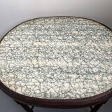 Art Nouveau oval table with marble top, late 19th century
