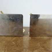Chrome and brass bookends "tennis & golf" from the 1970s.