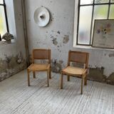 Pair of Baumann chairs beech and cannage