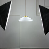 Mid-century cascade brass and plexiglass pendant lamp