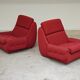 Paire de fauteuils rouge Atlantis Space Age République Tchèque 1970