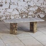 Table basse en travertin terrazzo, 1970
