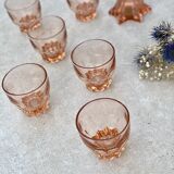 Set of 6 Rosaline water glasses in pink glass