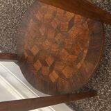 Table d’appoint / guéridon double plateau style Louis XVI en bois marqueté