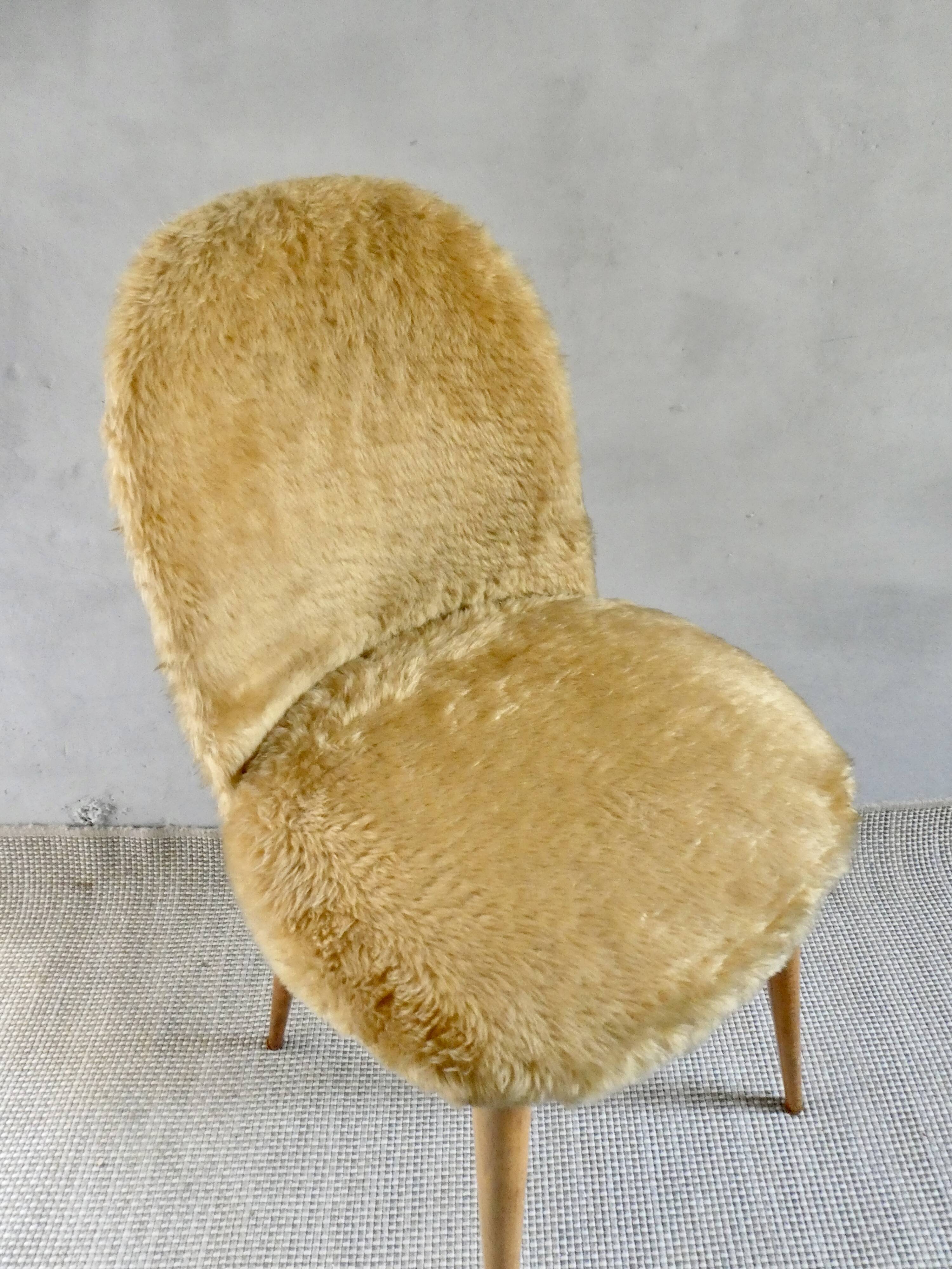 1960s golden furry chair