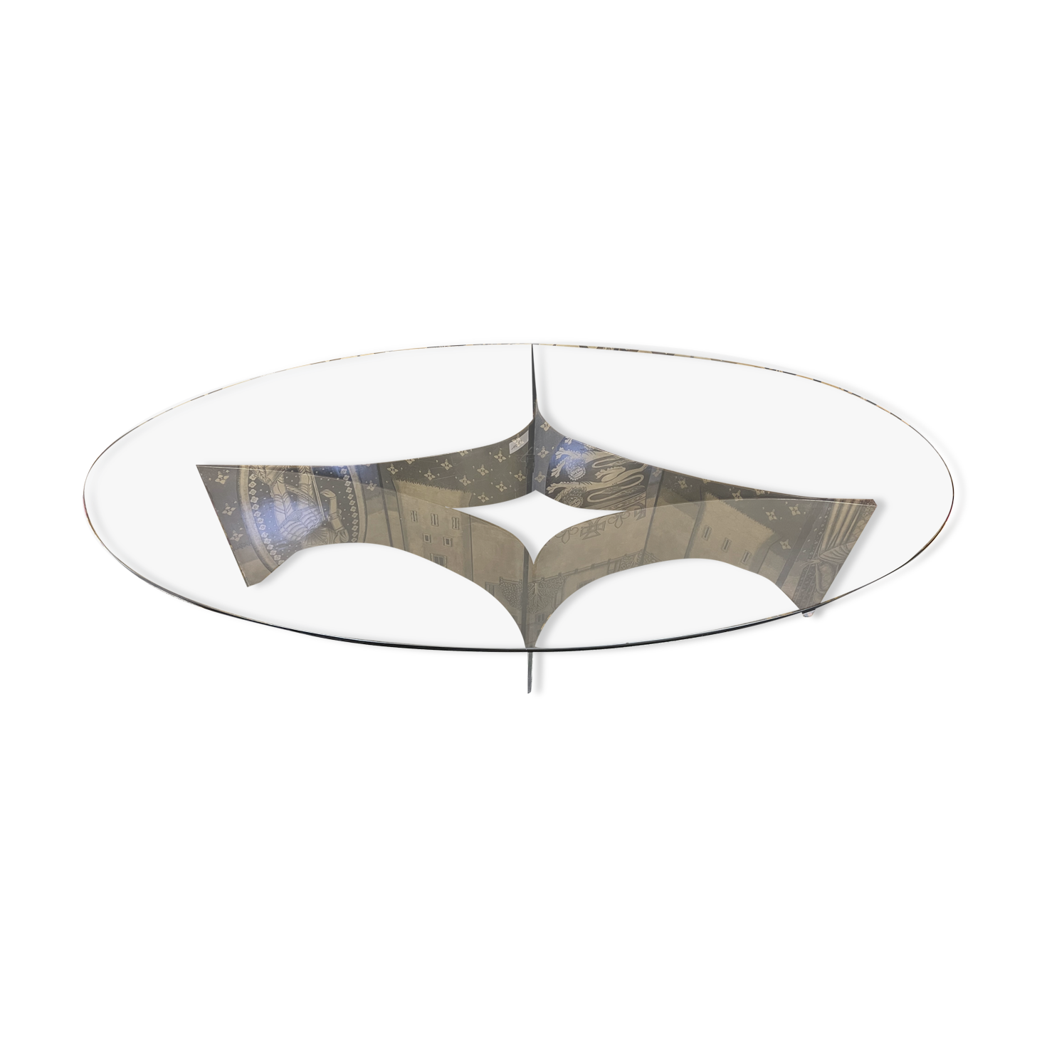 Coffee table 1970 in stainless steel and glass