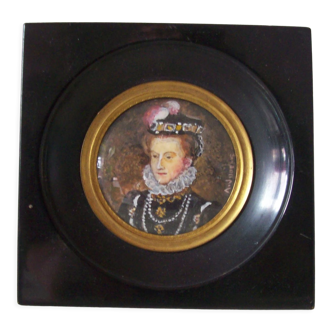 Old 19th century miniature portrait