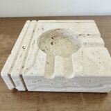 “Fratelli Mannelli” ashtray in travertine, design by Enzo Mari, Italy, 1970