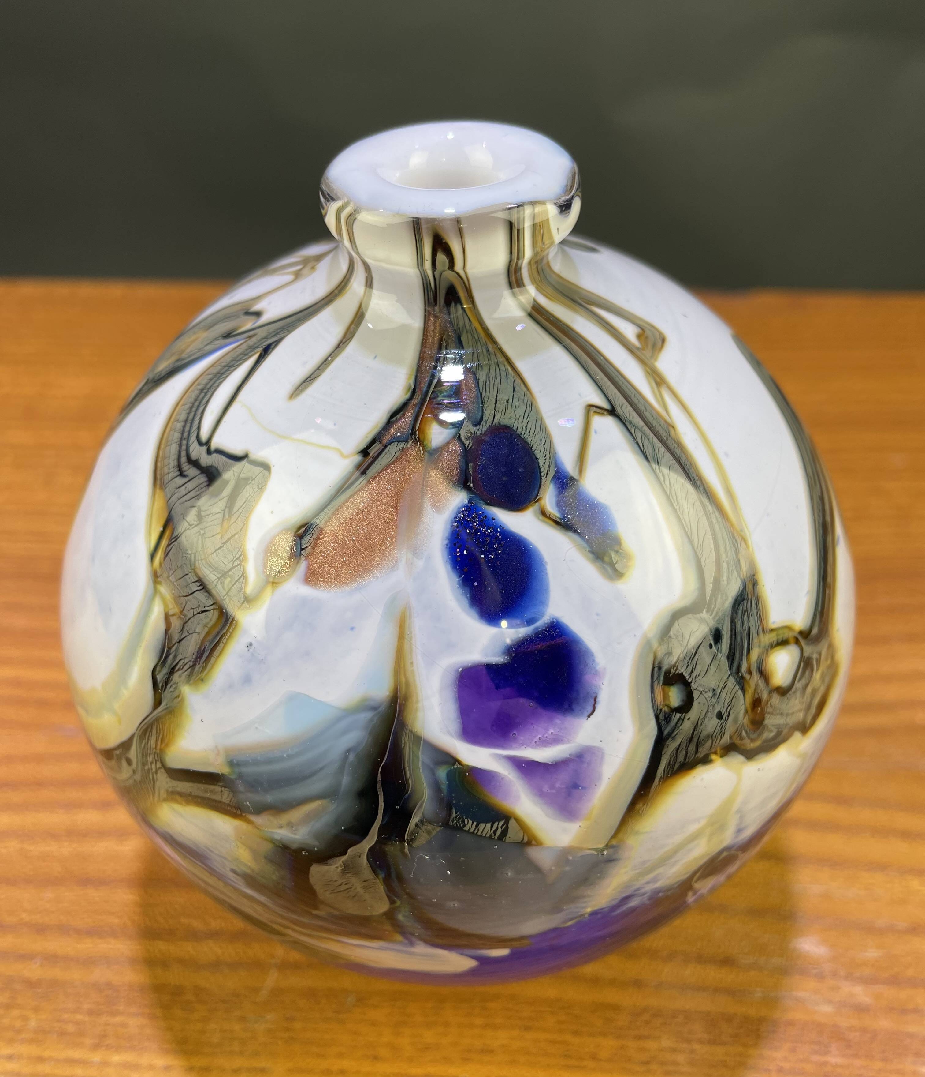 Murano glass soliflore ball vase
