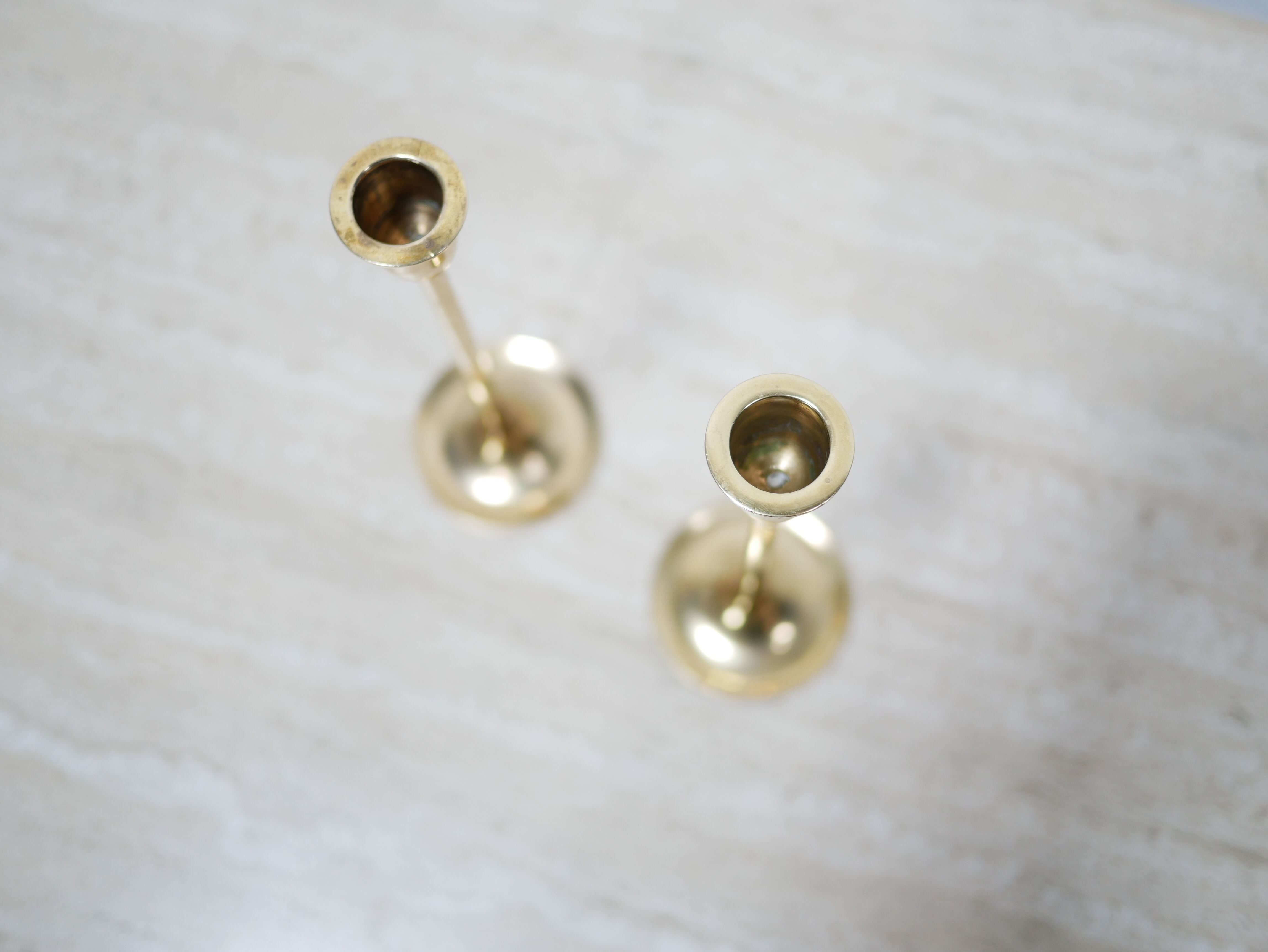 Pair of vintage brass candle holders
