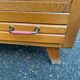 Scandinavian chest of drawers with compass legs, oak, 1950