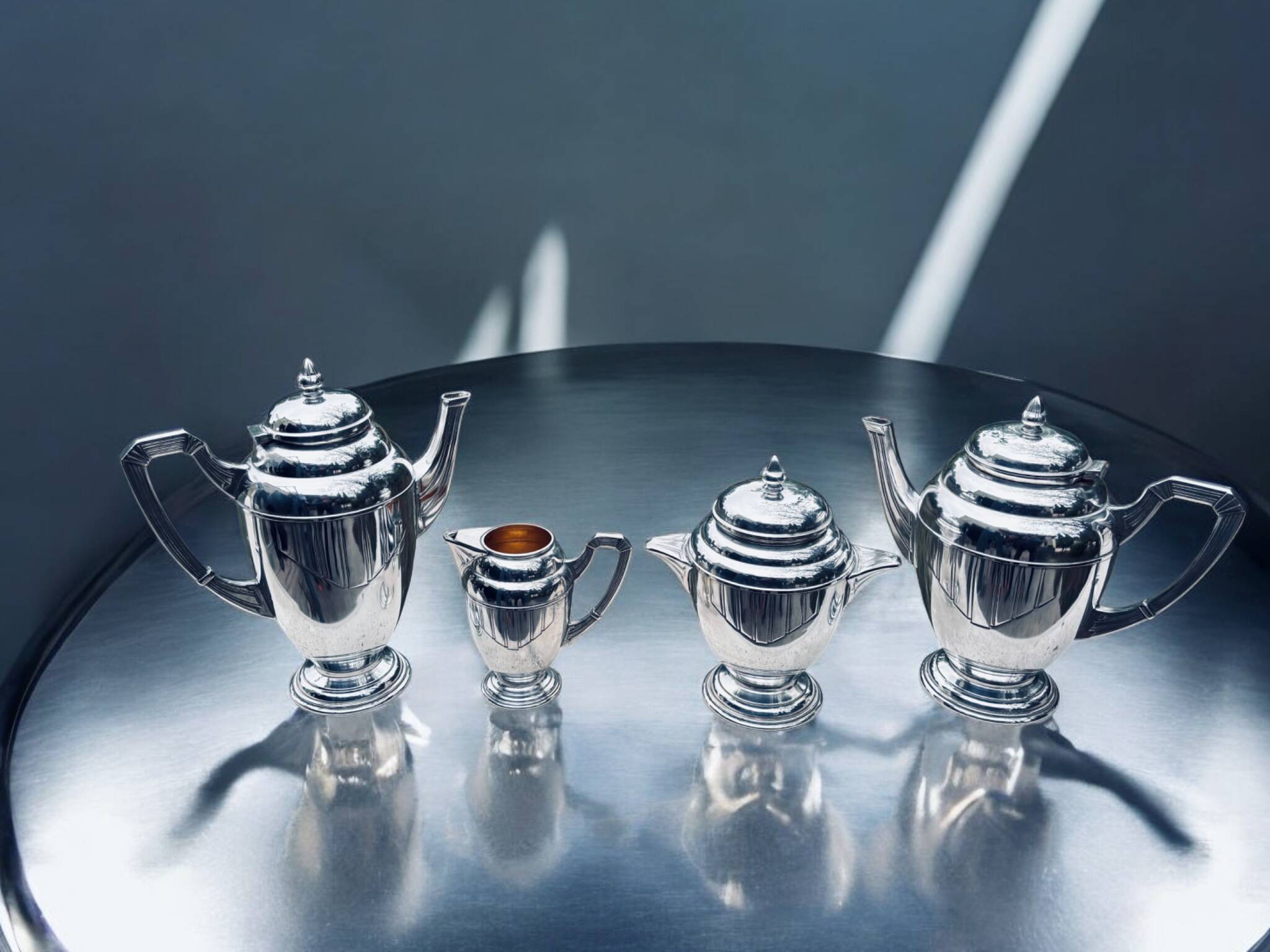 Art Deco Tea/Coffee Service Rodolphe Reysec (Silver Plated Metal)