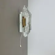 Beautiful CUBIC Ice Glass Wall Light by Hillebrand Lights, Germany, 1970s