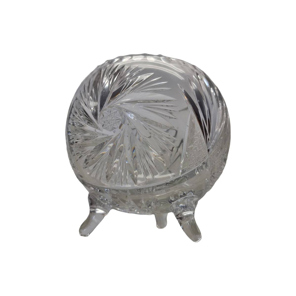 Cut crystal ball vase, 2nd half 1900s