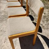 6 chairs in beech and fabrics, very good condition