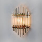 Venini wall lamp, murano triedri glass, italy, 1970