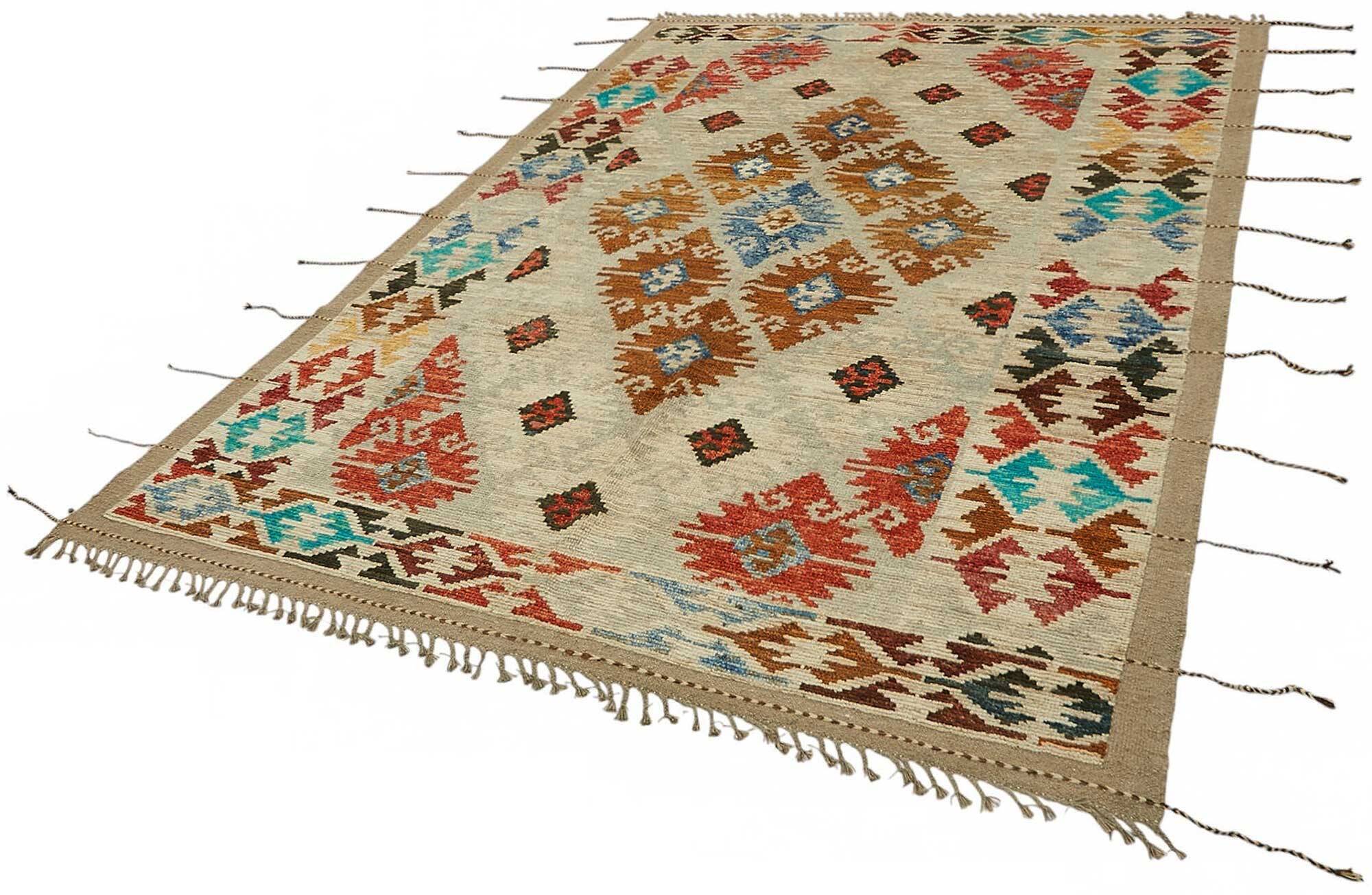 Handwoven Tribal One of a Kind 212 cm x 308 cm Multicolor Wool Carpet