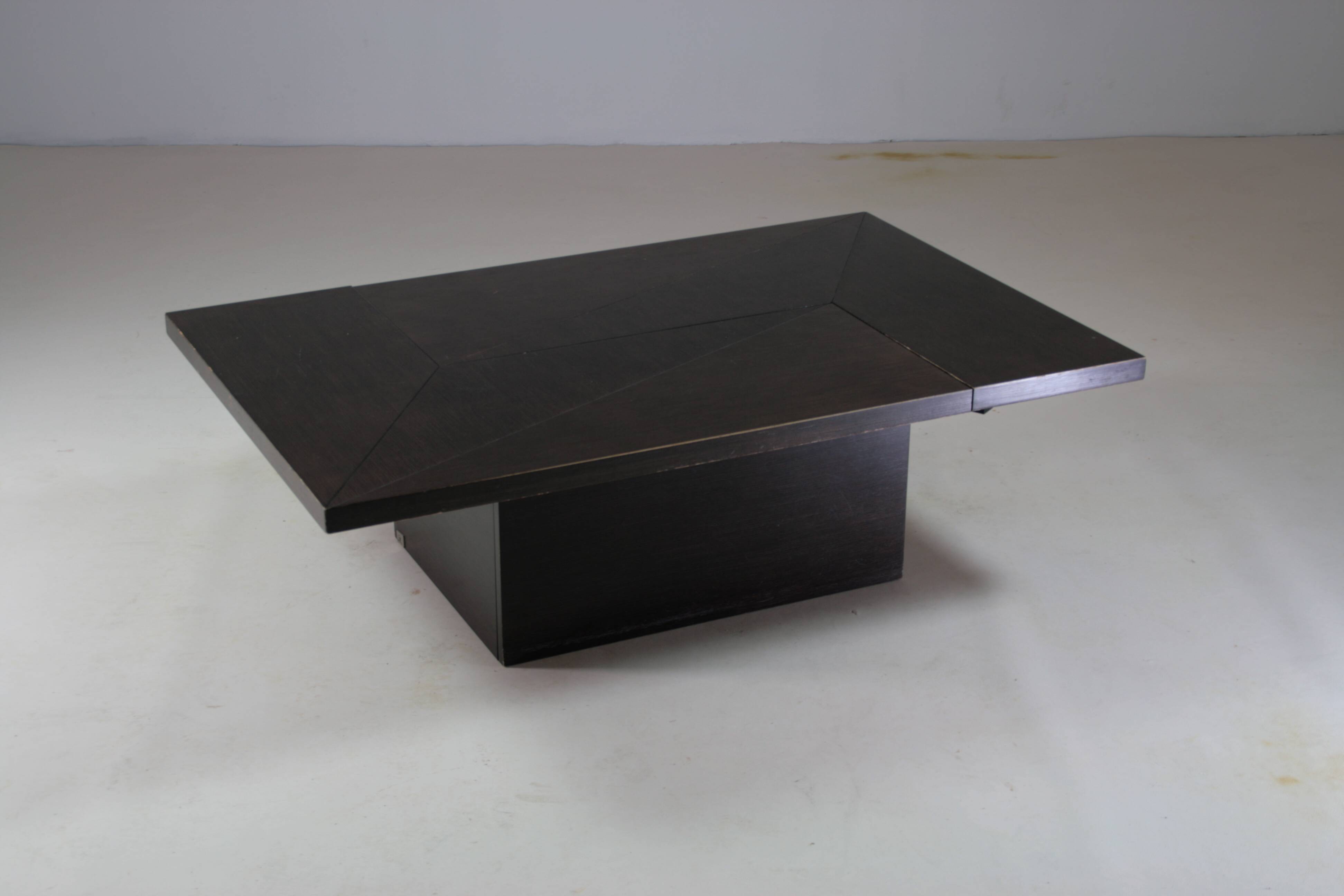 Table basse cocktail avec bar caché par Paul Michel pour Roche Bobois 1970