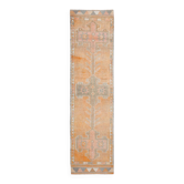 3x11 Orange & Green Oriental Vintage Runner Rug, 85x347Cm