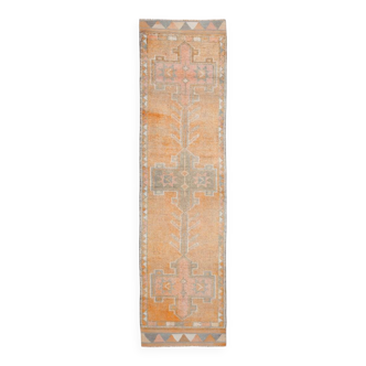 3x11 Orange & Green Oriental Vintage Runner Rug, 85x347Cm