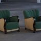 Paire de fauteuils lounge Art déco, fabriqués par un ébéniste danois, années 1940