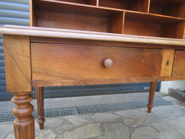 Old wooden stepped desk